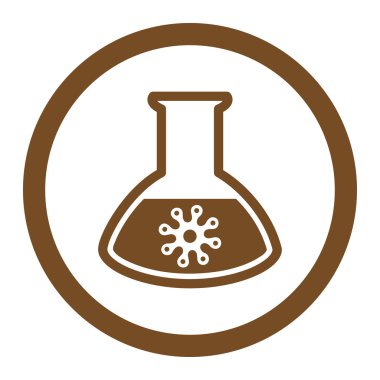 Virüs analiz yuvarlak vektör simgesi