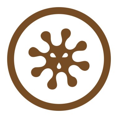 Virüs yuvarlak vektör simgesi