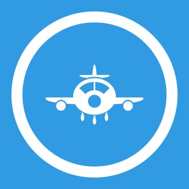 Uçak yuvarlak vektör simgesi