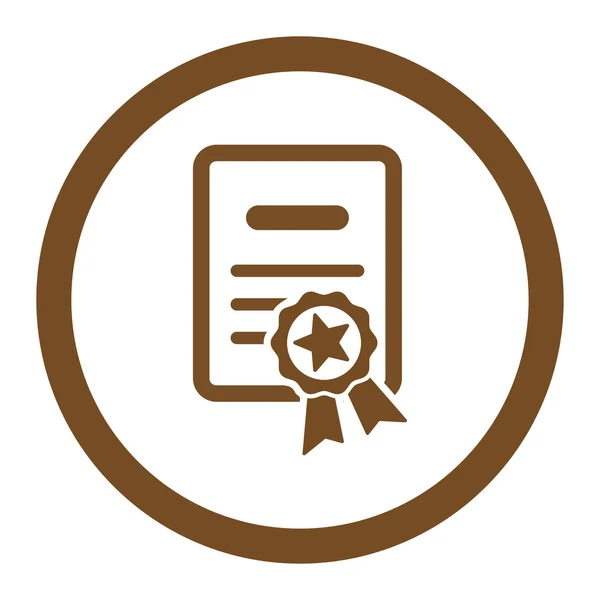 Diploma Certificado Rounded Vector Icon —  Vetores de Stock