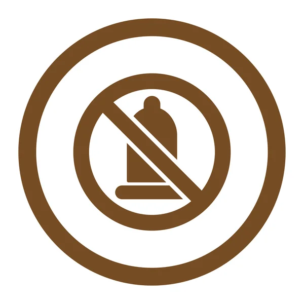 Icona vettoriale arrotondata preservativo proibito — Vettoriale Stock