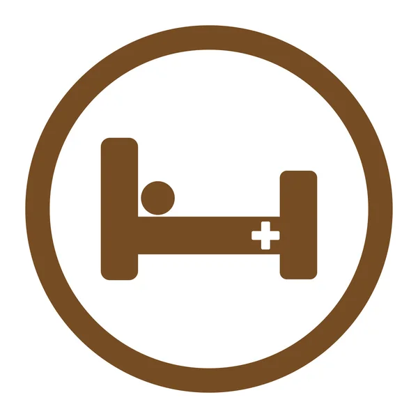 Hastane yatak yuvarlak vektör simgesi — Stok Vektör
