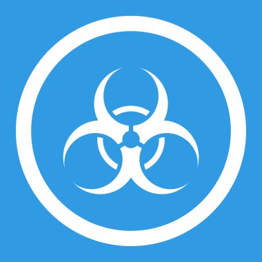 Biyolojik tehlike sembolü yuvarlak vektör simgesi