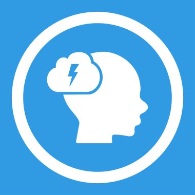Beyin fırtınası yuvarlak vektör simgesi