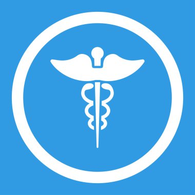 Caduceus yuvarlak vektör simgesi