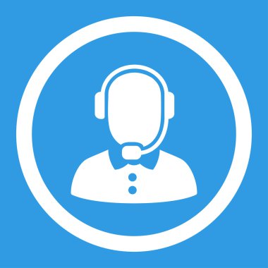 Çağrı Merkezi operatörü yuvarlak vektör simgesi