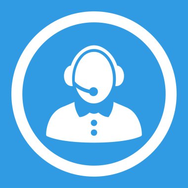 Çağrı Merkezi kadın yuvarlak vektör simgesi