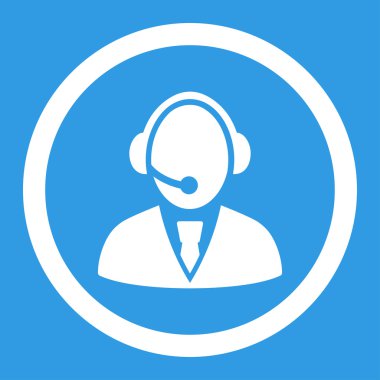 Çağrı Merkezi çalışan yuvarlak vektör simgesi