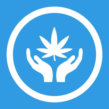 Esrar bakım yuvarlak vektör simgesi