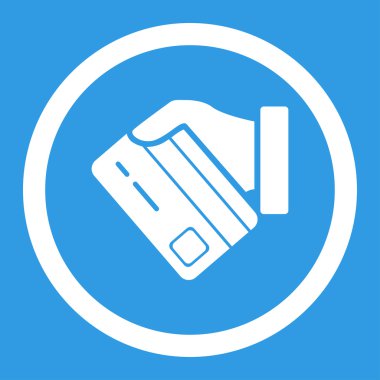 Kartı ödeme yuvarlak vektör simgesi