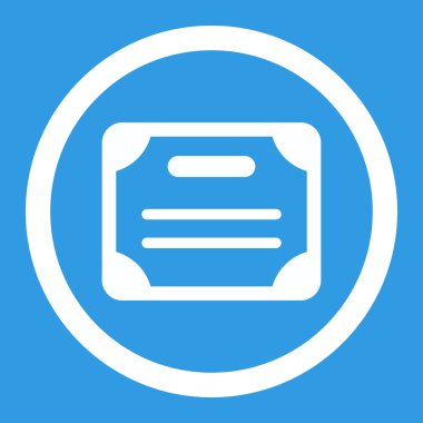 Sertifika yuvarlak vektör simgesi