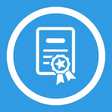 Onaylı Diploma yuvarlak vektör simgesi