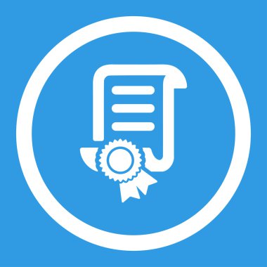 Sertifikalı kaydırma belge yuvarlak vektör simgesi