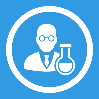 Kimyager yuvarlak vektör simgesi