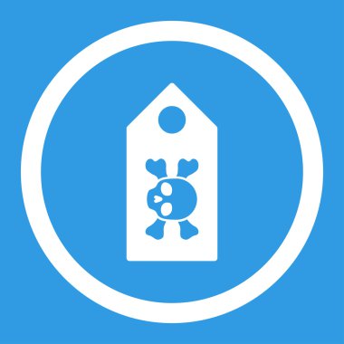 Ölüm etiket yuvarlak vektör simgesi