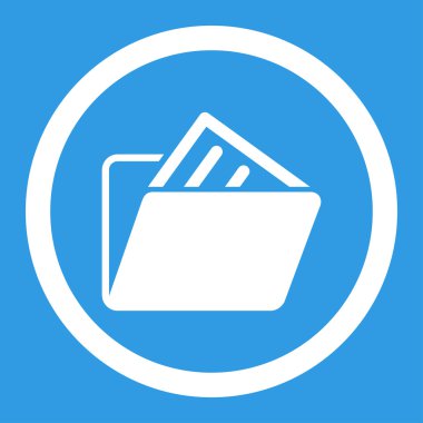 Belge klasörü yuvarlak vektör simgesi