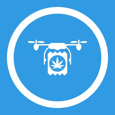 Uyuşturucu uçağı teslim yuvarlak vektör simgesi