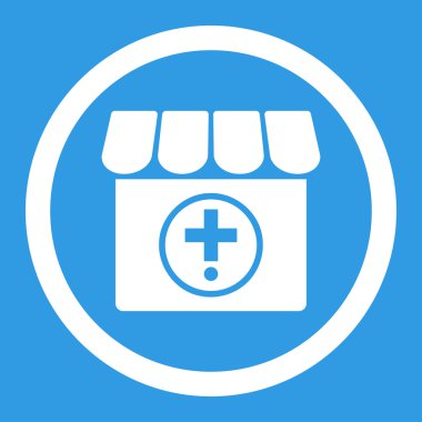 Eczane yuvarlak vektör simgesi