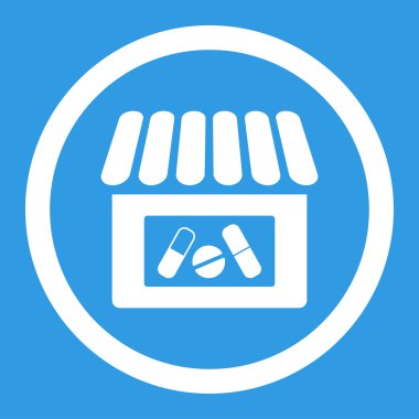 Eczane yuvarlak vektör simgesi