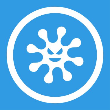 Kötü bakteri yuvarlak vektör simgesi