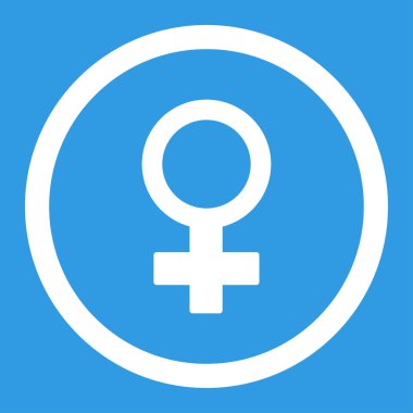 Kadın sembolü yuvarlak vektör simgesi