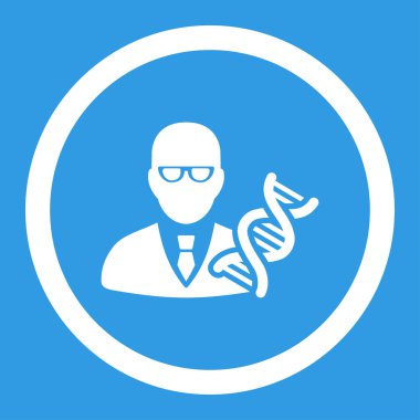 Genetik mühendisi yuvarlak vektör simgesi