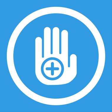 El tıbbi işaret yuvarlak vektör simgesi