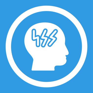 Baş ağrısı yuvarlak vektör simgesi