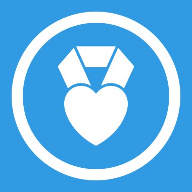 Kalp Ödülü yuvarlak vektör simgesi