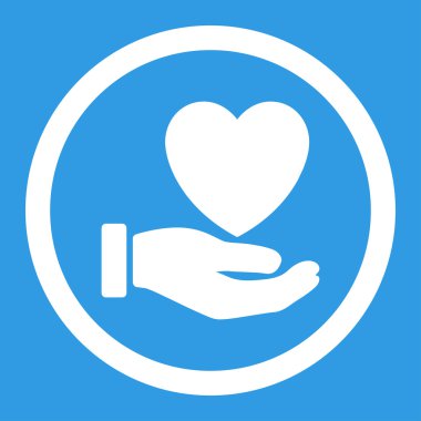 Kalp sadaka yuvarlak vektör simgesi