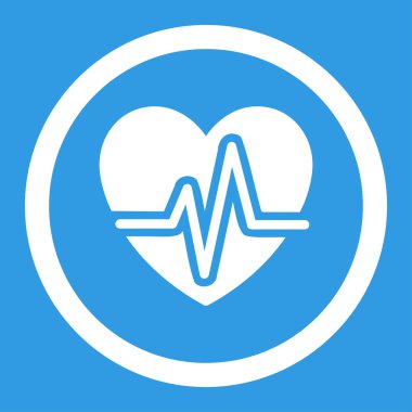 Kalp diyagramı yuvarlak vektör simgesi