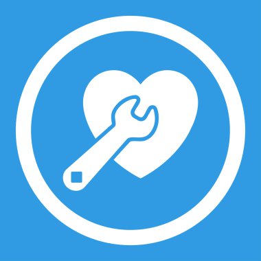 Kalp onarım yuvarlak vektör simgesi