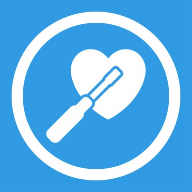 Kalp yuvarlak vektör simge ayarlama