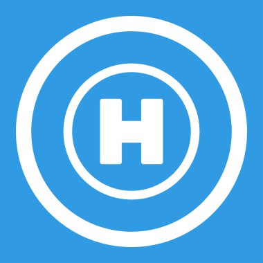 Helikopter iniş yuvarlak vektör simgesi