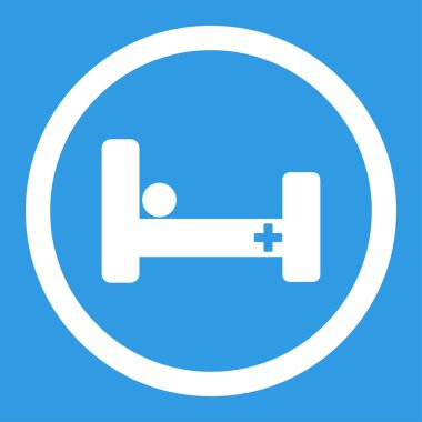 Hastane yatak yuvarlak vektör simgesi