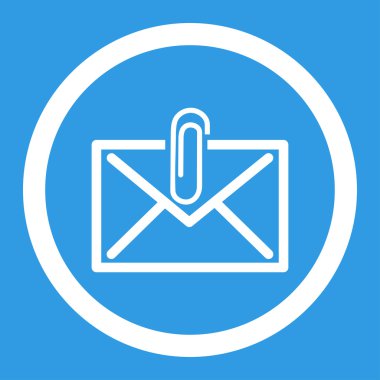 Posta eki yuvarlak vektör simgesi