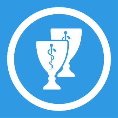 Tıbbi bardak yuvarlak vektör simgesi