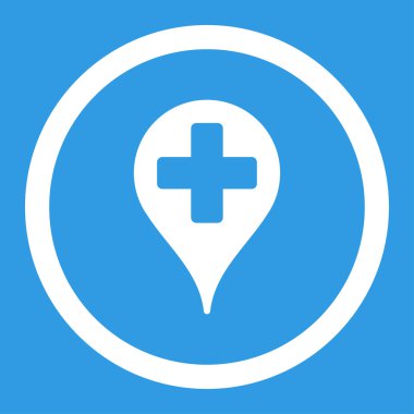 Tıbbi harita işaretleyici yuvarlak vektör simgesi