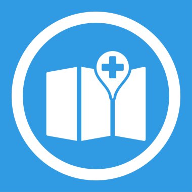 Tıbbi harita yuvarlak vektör simgesi