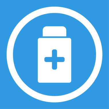 İlaç şişe yuvarlak vektör simgesi