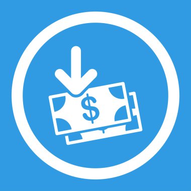 Para gelir yuvarlak vektör simgesi