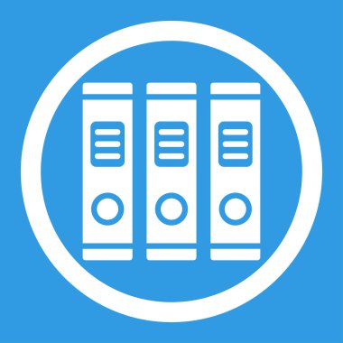 Office kitaplar yuvarlak vektör simgesi