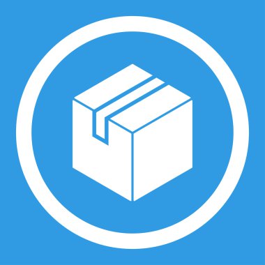 Paket yuvarlak vektör simgesi