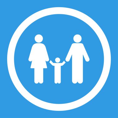 Anne ve çocuk yuvarlak vektör simgesi