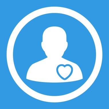 Hasta kalp yuvarlak vektör simgesi