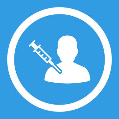 Hasta aşı yuvarlak vektör simgesi