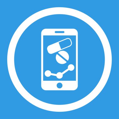 Eczane Online raporu vektör simge yuvarlak