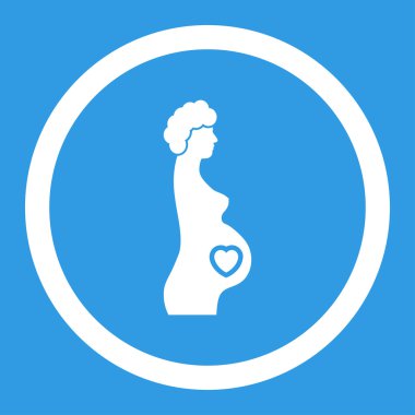 Hamile kadın yuvarlak vektör simgesi