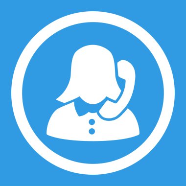 Resepsiyonist yuvarlak vektör simgesi