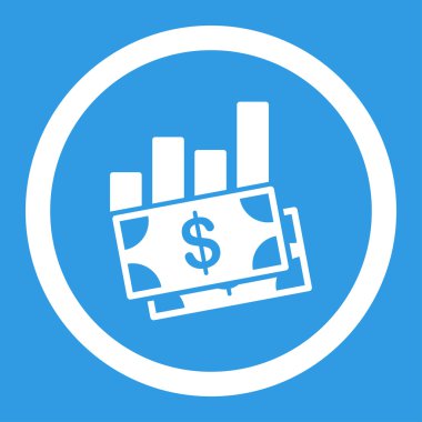 Satış çubuk grafiği yuvarlak vektör simgesi